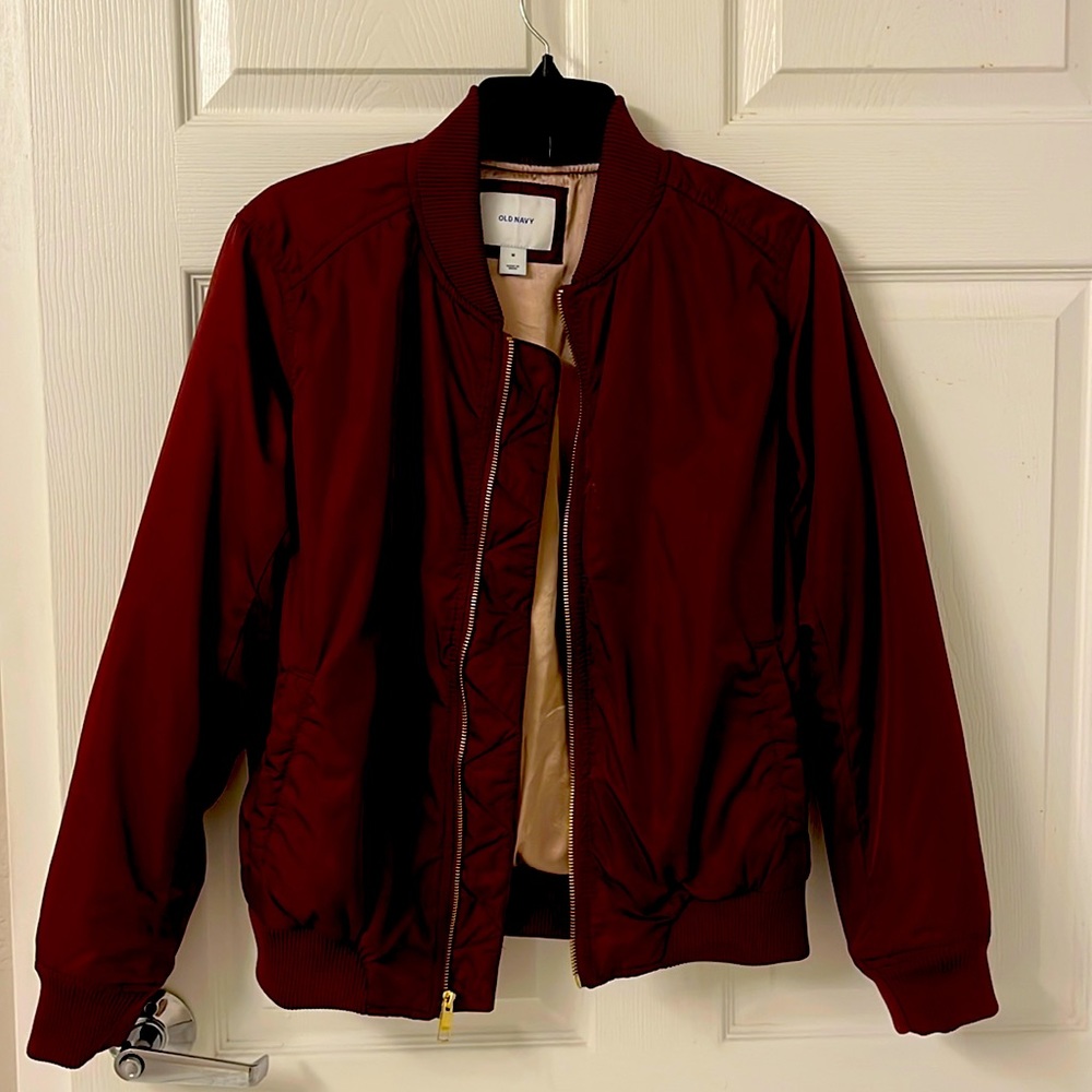 Old Navy Burgundy Bomber Jacket